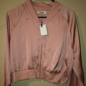 Cropped Silk Bomber Jacket *NEW WITH TAGS*